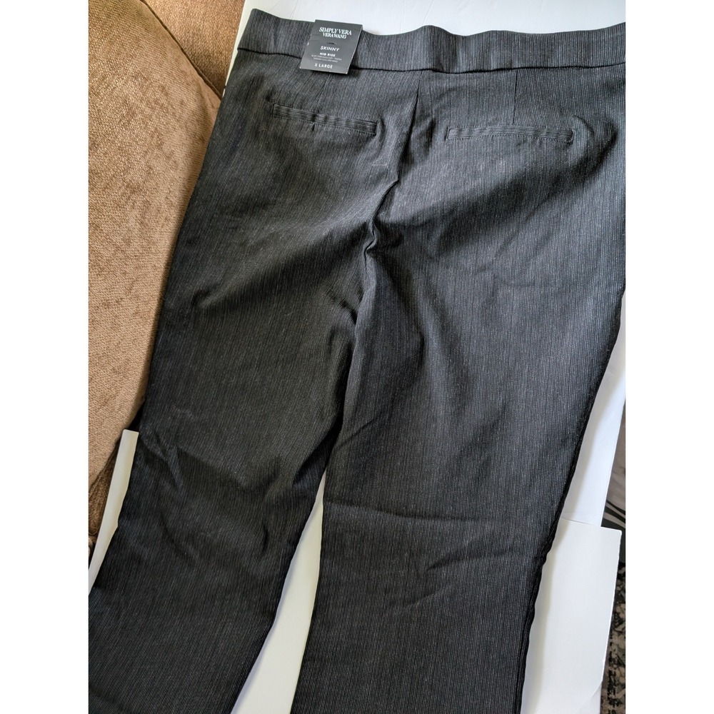 Vera Wang Black Skinny Midrise Skinny Stripe Pants Size  XL